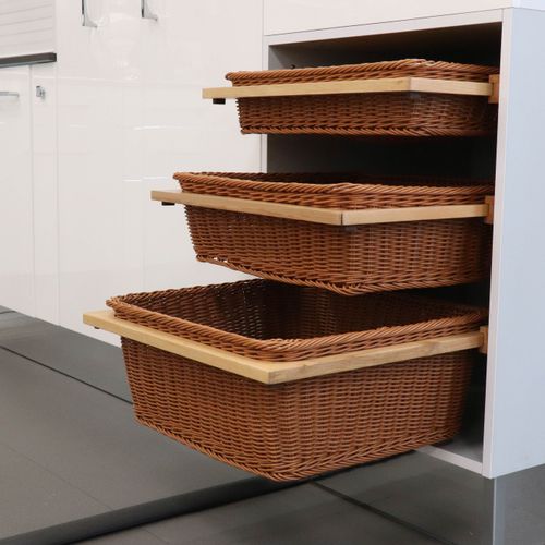 Ebco Plastic Wicker Basket (with wooden frame and slide)