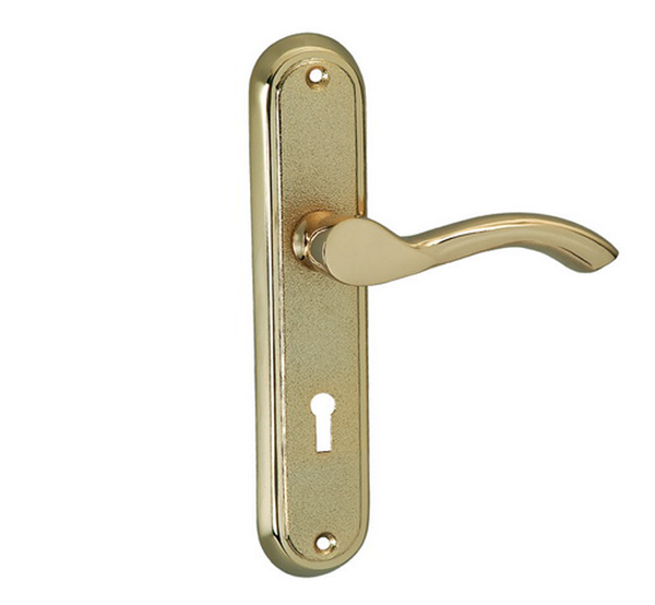Link Locks  Daffodil/ Jasmine  7" Key Hole/ Bathroom Handle Set