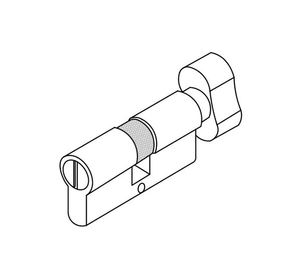DORMA EURO PROFILE CYLINDER ONE SIDE KNOB AND OTHER SIDE EMERGENCY RELEASE SLOT  XL - C