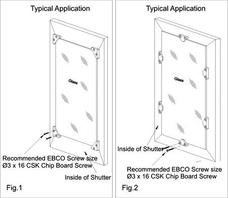 Ebco Glass Corner & Side Holder Set of 4pcs
