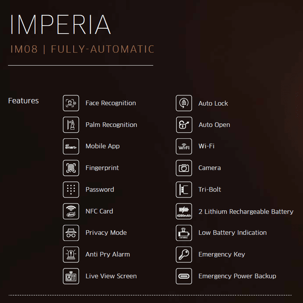 Ebco IMPERIA I IM07 | IM08 Digital Door Lock