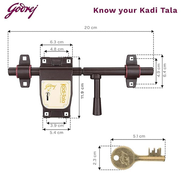 Godrej Kadi-Tala-6 Lever 200 mm (3 Keys)