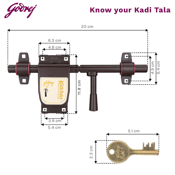 Godrej Kadi-Tala 275 mm 6 Levers (3 keys)
