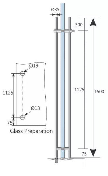 DORMA AIDO PULL HANDLE LOCKABLE TYPE HANDLE XL-C LH 3024