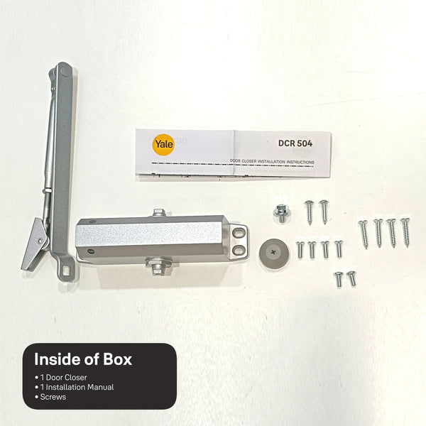 Yale Surface Mounted DCR-504 Door Closer, EN Size 4, Silver