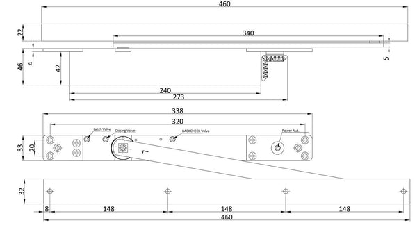 YALE Concealed Door Closers 8324U