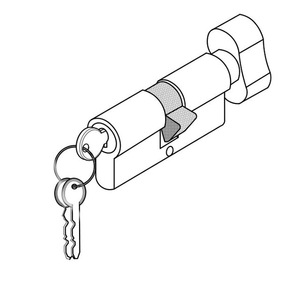 DORMA EURO PROFILE CYLINDER 5 PIN ONE SIDE KNOB AND OTHER SIDE KEY XL - C 2011A & 2071A