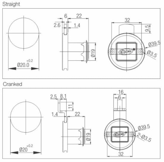Ebco Target lock Multi Purpose Lock - Round Straight E- MPL1-22