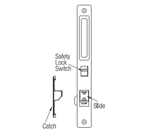 Ebco Sliding Window Latch - Slide Catch (with SWL 4-C) - SWL 4 - Set of 2