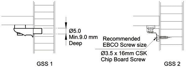Ebco Glass Shelf Support GSS1  Set of 1000pcs