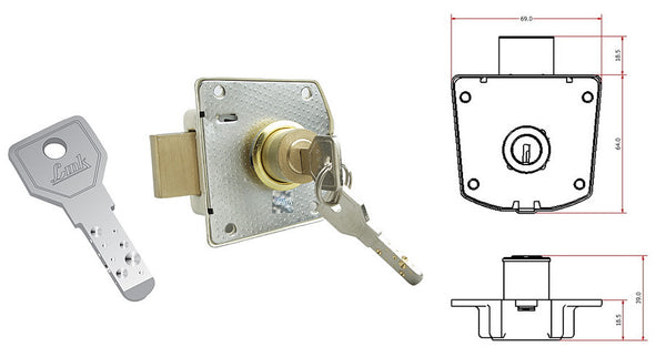 Link Locks Cylinder Drawer Cup Board Lock HT- 8001