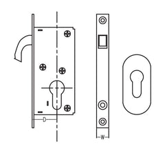 DORMA HOOK LOCK FOR SLIDING DOOR XL - C 2014 - KnobsKart.com, Flat